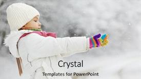  Presentation with wind energy close up portrait - Colorful presentation enhanced with cute little girl in winter backdrop and a light gray colored foreground