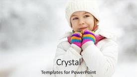  Presentation with pathways in winter - Cool new presentation design with cute little girl in winter backdrop and a  colored foreground