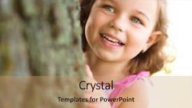  Presentation with hide - Cool new presentation theme with cute little girl is playing hide and seek outdoor shoot backdrop and a coral colored foreground