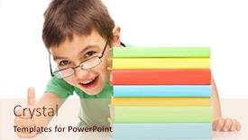  Presentation with girl reading - Slide set featuring children books - cute little girl is reading background and a lemonade colored foreground