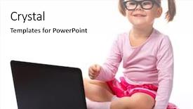  Presentation with isolated paw prints over white - PPT layouts consisting of cute little girl is sitting background and a  colored foreground