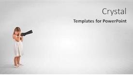  Presentation with cute - Beautiful presentation theme featuring cute little girl looking through spyglass to an empty space backdrop and a white colored foreground