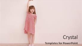  Presentation with height - Slides having cute little girl measuring height background and a lemonade colored foreground