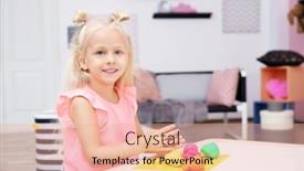  Presentation with playdough - Slide set with cute-little-girl-modeling background and a coral colored foreground