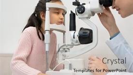  Presentation with eyesight - Cool new slide set with cute-little-girl-of-elementary backdrop and a soft green colored foreground