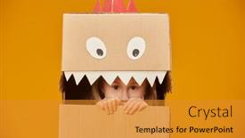  Presentation with children anxiety - Slides featuring cute-little-girl-peeks-out background and a  colored foreground