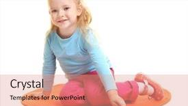  Presentation with xylophone - Theme consisting of cute little girl playing xylophone background and a coral colored foreground