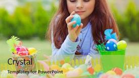  Presentation with hunting - PPT layouts enhanced with cute little girl playing background and a yellow colored foreground