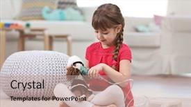  Presentation with nebulizer - Presentation theme enhanced with cute little girl playing background and a coral colored foreground