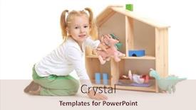  Presentation with cute - Slides with cute-little-girl-playing background and a coral colored foreground