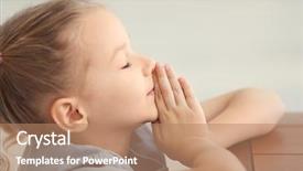  Presentation with special education cute kid - Beautiful presentation theme featuring cute little girl praying backdrop and a coral colored foreground