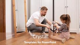  Presentation with toy - Audience pleasing theme consisting of cute-little-girl-putting-soft backdrop and a coral colored foreground