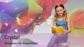  Presentation with book fair - Slide deck consisting of cute little girl reading book background and a coral colored foreground