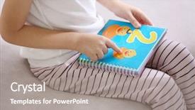  Presentation with child girl reading a book - PPT layouts enhanced with cute little girl reading book background and a gray colored foreground