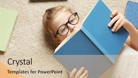  Presentation with cute - Colorful theme enhanced with cute little girl reading book backdrop and a lemonade colored foreground