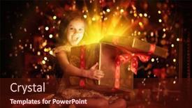  Presentation with christmas magic - Audience pleasing presentation consisting of cute-little-girl-sits backdrop and a tawny brown colored foreground