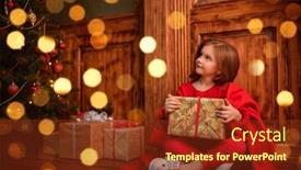  Presentation with sparkle - Slide set consisting of cute-little-girl-sits background and a tawny brown colored foreground