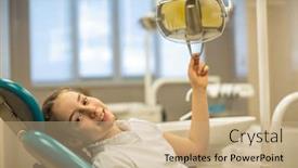  Presentation with dental office - Colorful slides enhanced with cute-little-girl-sitting backdrop and a coral colored foreground