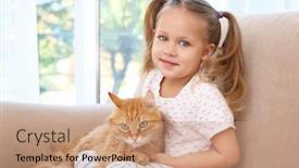  Presentation with cute - Amazing theme having cute little girl sitting backdrop and a coral colored foreground