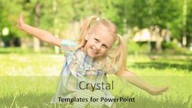  Presentation with grass - Cool new slide set with cute-little-girl-sitting and a yellow colored foreground