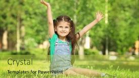  Presentation with grass - Audience pleasing slide set consisting of cute-little-girl-sitting and a yellow colored foreground