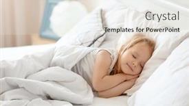  Presentation with sleeping - Presentation theme with puffy - cute little girl sleeping background and a sky blue colored foreground