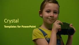  Presentation with old film - PPT layouts having cute-little-girl-taking-picture background and a tawny brown colored foreground