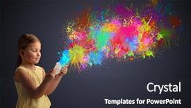  Presentation with cute - Theme having cute little girl using tablet background and a dark gray colored foreground