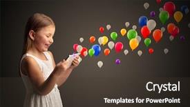  Presentation with cheerful stylish city girl using - Amazing slides having cute little girl using tablet backdrop and a  colored foreground