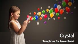  Presentation with tablet - Presentation having cute little girl using tablet background and a dark gray colored foreground