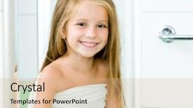  Presentation with hand washing - Cool new PPT layouts with cute little girl washing backdrop and a coral colored foreground