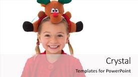  Presentation with cute - PPT theme featuring cute little girl wearing rudolph background and a  colored foreground