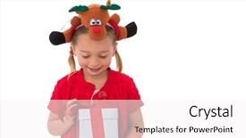  Presentation with cute - Slides consisting of cute little girl wearing rudolph background and a  colored foreground