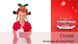  Presentation with cute girlish - Presentation theme having cute little girl wearing rudolph background and a lemonade colored foreground