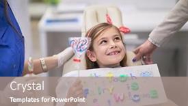  Presentation with fairy - Slides having cute-little-girl-welcoming-tooth background and a gray colored foreground