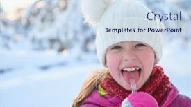  Presentation with eating - Colorful theme enhanced with cute-little-girl-while-eating backdrop and a sky blue colored foreground
