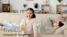  Presentation with symptoms - Audience pleasing slide set consisting of cute-little-girl-with-bottle backdrop and a soft green colored foreground