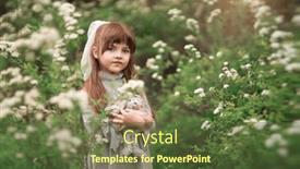  Presentation with green lawn - PPT theme enhanced with cute-little-girl-with-brown background and a tawny brown colored foreground