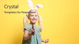  Presentation with bunny - Colorful PPT theme enhanced with cute little girl with bunny backdrop and a yellow colored foreground