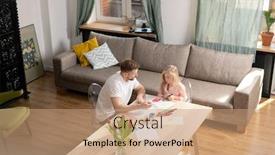  Presentation with crayon - Cool new slides with cute-little-girl-with-crayon backdrop and a coral colored foreground