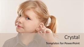  Presentation with hearing test - Slide set enhanced with cute little girl with hearing background and a soft green colored foreground