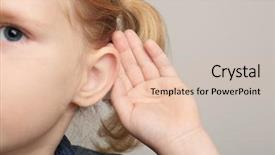  Presentation with hearing test - Presentation design with cute little girl with hearing background and a lemonade colored foreground