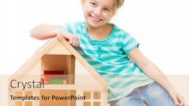  Presentation with toy - Presentation theme having cute-little-girl background and a  colored foreground