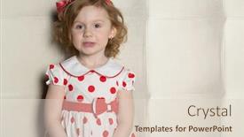  Presentation with red bow - Colorful presentation design enhanced with cute little girl in a polka-dot dress with a red bow on her head backdrop and a lemonade colored foreground