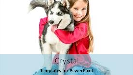  Presentation with husky - Beautiful slides featuring cute-little-girl backdrop and a light blue colored foreground