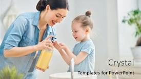  Presentation with viruses - PPT theme enhanced with cute-little-girl background and a lemonade colored foreground