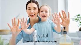  Presentation with viruses - Audience pleasing PPT theme consisting of cute-little-girl backdrop and a light blue colored foreground