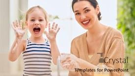  Presentation with viruses - PPT layouts consisting of cute-little-girl background and a coral colored foreground