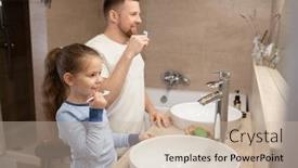  Presentation with father - Cool new slide deck with cute-little-girl backdrop and a soft green colored foreground