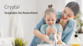  Presentation with viruses - PPT theme featuring cute-little-girl background and a light gray colored foreground